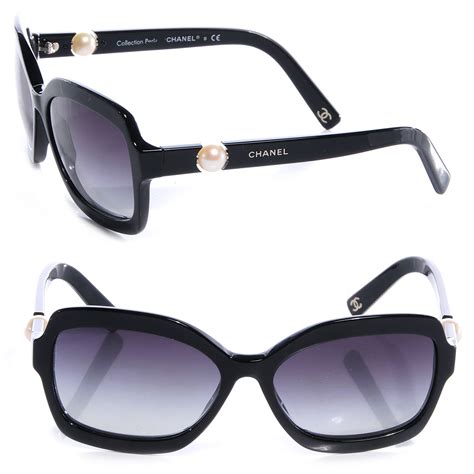 chanel black sunglasses with chanel on top|chanel sunglasses for women black.